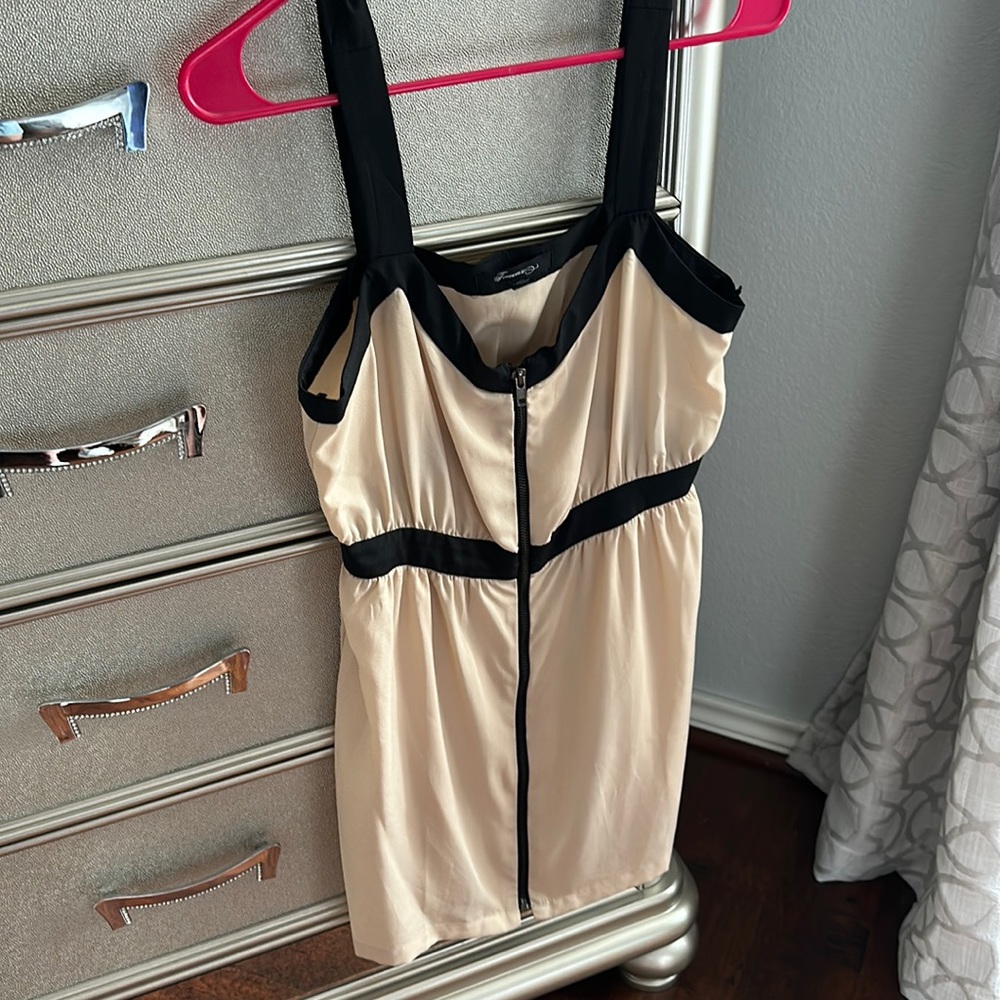 Size medium beige zip up mini dress